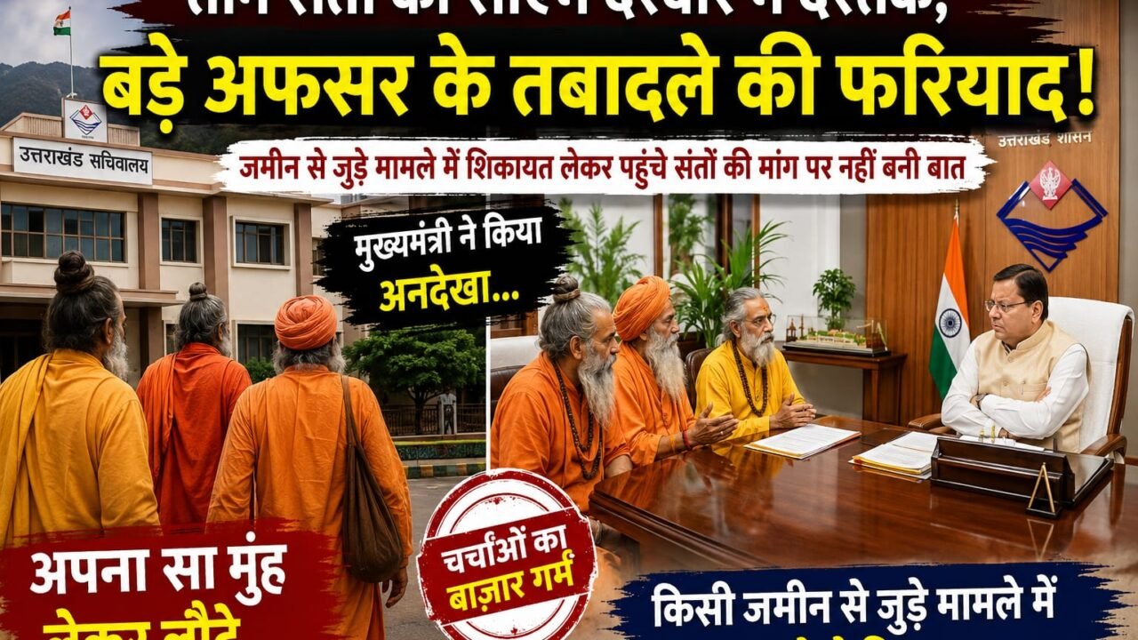 हरिद्वार के तीन संतों की सीएम दरबार में दस्तक, बड़े अफसर के तबादले की फरियाद!